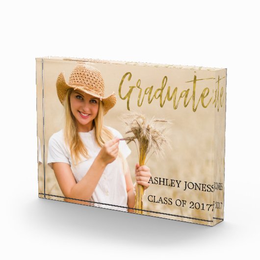 Modern Afstuderen met goudfolie typografie Fotoblokken (Rechts)