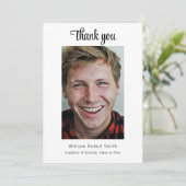 Modern Afstuderen met Masculine Vibe Personalisere Bedankkaart (Staand voorkant)