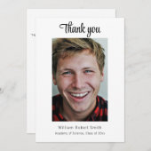 Modern Afstuderen met Masculine Vibe Personalisere Bedankkaart (Voorkant / Achterkant)