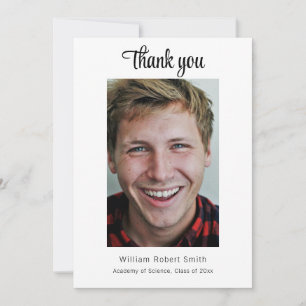 Modern Afstuderen met Masculine Vibe Personalisere Bedankkaart