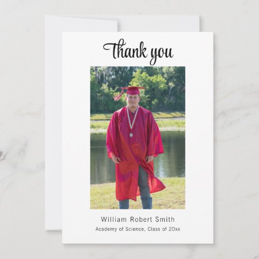 Modern Afstuderen met Masculine Vibe Personalisere Bedankkaart (Voorkant)