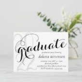 Modern Afstuderen | Minimaal zwart klassiek script Kaart (Staand voorkant)