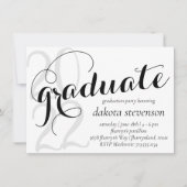 Modern Afstuderen | Minimaal zwart klassiek script Kaart (Voorkant)