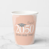 Modern Afstuderen minimalistisch Mortarboard-Sinaa Papieren Bekers (Achterkant)