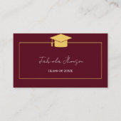 Modern Afstuderen Naam Kaart Invoegen Goud Lijst (Voorkant)