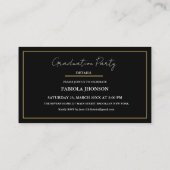 Modern Afstuderen Naam Kaart Invoegen Goud Lijst (Achterkant)