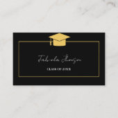 Modern Afstuderen Naam Kaart Invoegen Goud Lijst (Voorkant)