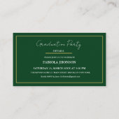 Modern Afstuderen Naam Kaart Invoegen Goud Lijst (Achterkant)