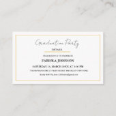 Modern Afstuderen Naam Kaart Invoegen Goud Lijst (Achterkant)