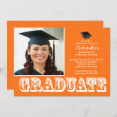 Modern Afstuderen Oranje fotograaf Kaart (Voorkant / Achterkant)