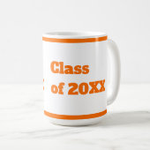 Modern Afstuderen Oranje Script Koffiemok (Voorkant rechts)