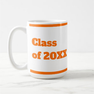 Modern Afstuderen Oranje Script Koffiemok