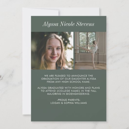 Modern Afstuderen Overlay Magazine Hoesje Foto Aankondiging (Achterkant)