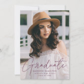 Modern Afstuderen Paars Afstuderen van de Foto van Aankondiging (Voorkant)