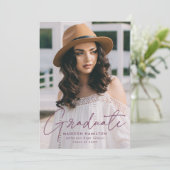 Modern Afstuderen Paars Afstuderen van de Foto van Aankondiging (Staand voorkant)