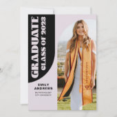 Modern Afstuderen Paarse Arch & Foto Afstudeerder Kaart (Voorkant)