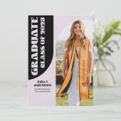 Modern Afstuderen Paarse Arch & Foto Afstudeerder Kaart (Staand voorkant)