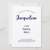 Modern Afstuderen Paarse Script Fotocollage Kaart (Achterkant)