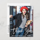 Modern Afstuderen penseelscript - Dank u W Briefkaart (Voorkant / Achterkant)