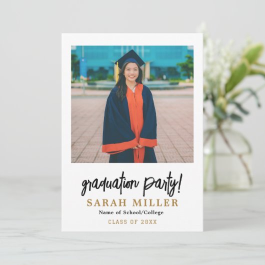 Modern Afstuderen Pet 2 Foto Afstuderen Aankondigi Aankondiging (Staand voorkant)