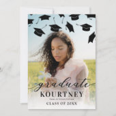 Modern Afstuderen Pet 2 Foto Afstuderen Aankondiging (Voorkant)