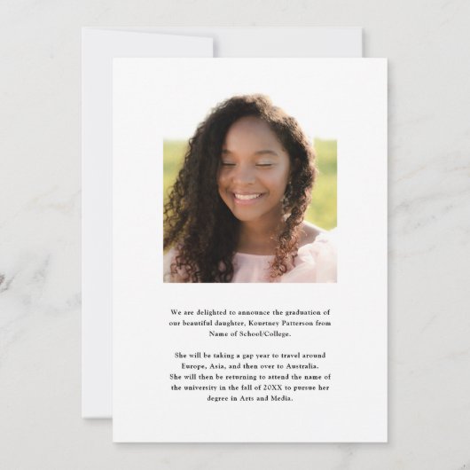 Modern Afstuderen Pet 2 Foto Afstuderen Aankondiging (Achterkant)