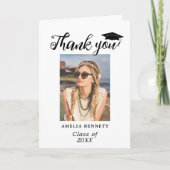 Modern Afstuderen Pet Afstuderen Foto Dank u Kaart (Voorkant)