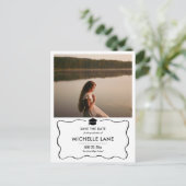 Modern Afstuderen Pet Bewaar de datumfoto Briefkaart (Staand voorkant)