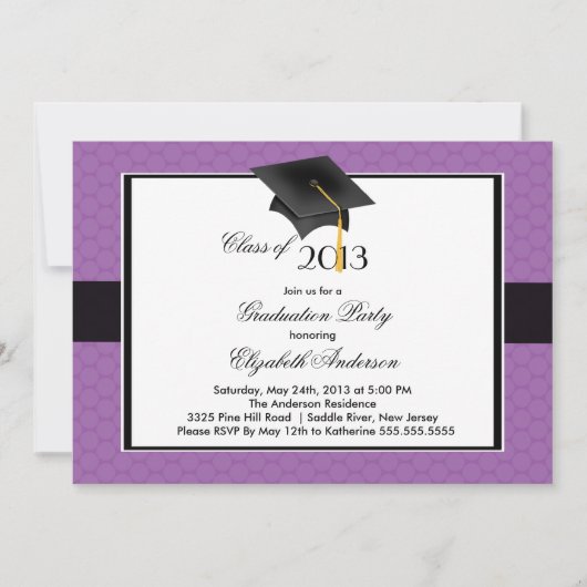 Modern Afstuderen Pet & Tassel Graduation Party Kaart (Voorkant)