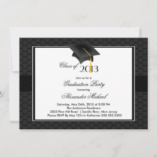 Modern Afstuderen Pet & Tassel Graduation Party Kaart