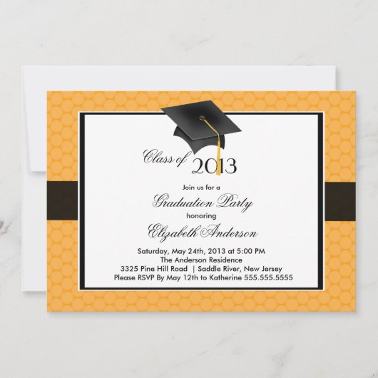 Modern Afstuderen Pet & Tassel Graduation Party Kaart (Voorkant)