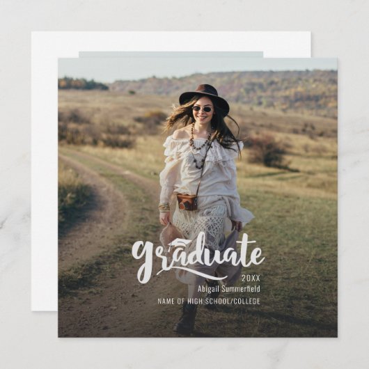 Modern Afstuderen Photo 2025 Afstudeerder aankondi (Voorkant / Achterkant)