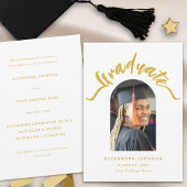 Modern Afstuderen Photo Arch Gold Script Afstudere Aankondiging