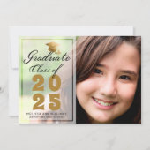 Modern Afstuderen Photo Black Gold Script 2025 Aankondiging (Voorkant)