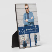 Modern Afstuderen Photo Collage Navy Blue Fotoplaat (Zijkant)