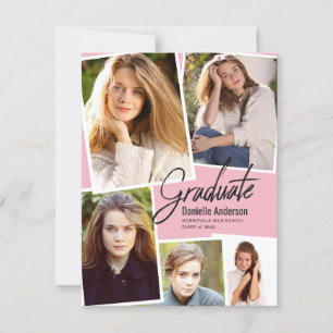 Modern Afstuderen Photo Collage Party Aankondiging