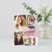 Modern Afstuderen Photo Collage Party Aankondiging (Staand voorkant)