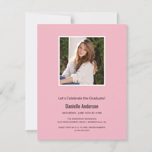 Modern Afstuderen Photo Collage Party Aankondiging (Achterkant)