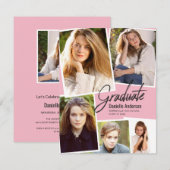 Modern Afstuderen Photo Collage Party Aankondiging (Voorkant / Achterkant)