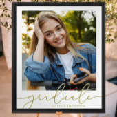 Modern Afstuderen Photo Minimalist Gold Script Poster