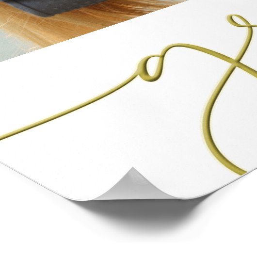 Modern Afstuderen Photo Minimalist Gold Script Poster (Hoek)