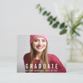 Modern Afstuderen Photo Party Invitation Briefkaar Uitnodiging Briefkaart (Staand voorkant)