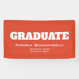 Modern Afstuderen Rood en Wit Binnen Spandoek