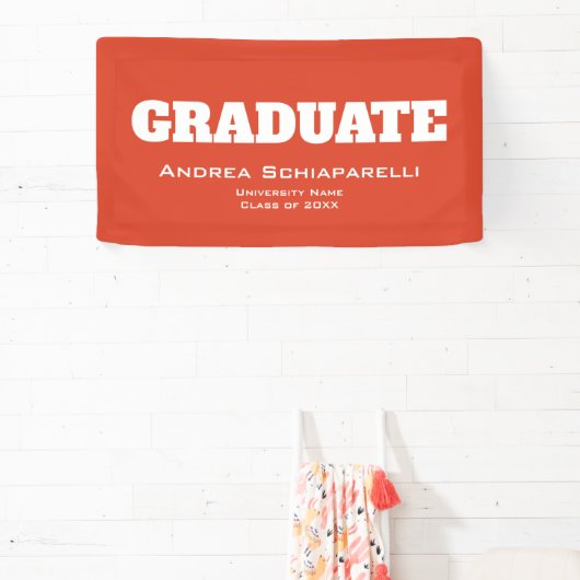 Modern Afstuderen Rood en Wit Binnen Spandoek (Insitu)