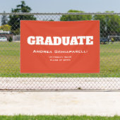 Modern Afstuderen Rood en Wit Buiten Spandoek (Insitu)