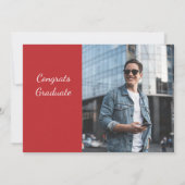 Modern Afstuderen Rood Wit Afstudeerder Foto 2024 Kaart (Achterkant)