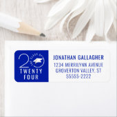 Modern Afstuderen Royal Blue Klasse Jaar Etiket (Insitu)