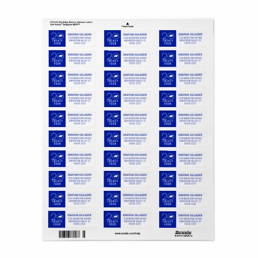 Modern Afstuderen Royal Blue Klasse Jaar Etiket (Full Sheet)