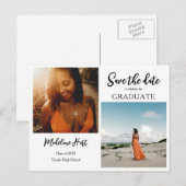 Modern Afstuderen | Save the date | Scriptfoto Aankondigingskaart (Voorkant / Achterkant)