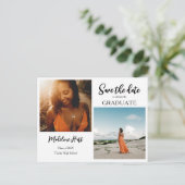 Modern Afstuderen | Save the date | Scriptfoto Aankondigingskaart (Staand voorkant)